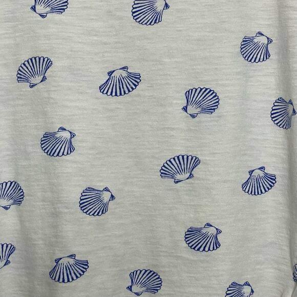 Forever 21 T-Shirt Boxy Fit Round Neck Seashell Pattern Short‎ Sleeve White M - Picture 10 of 10